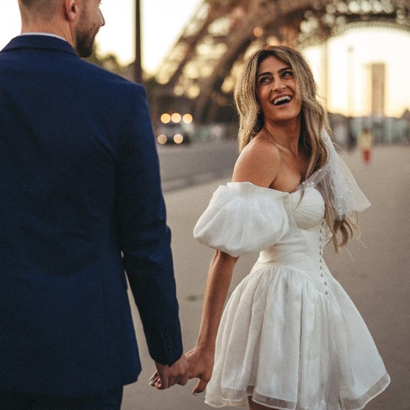 Puff Sleeve White Dress - Picture 6 of 6